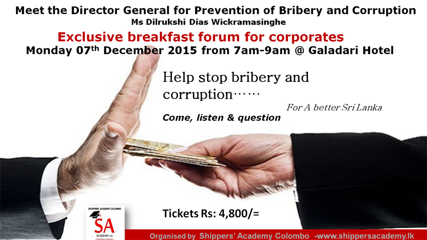 “No” to Bribery and Corruption