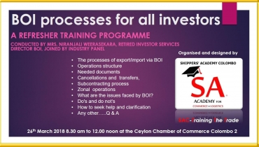 Training programme on BOI Processes