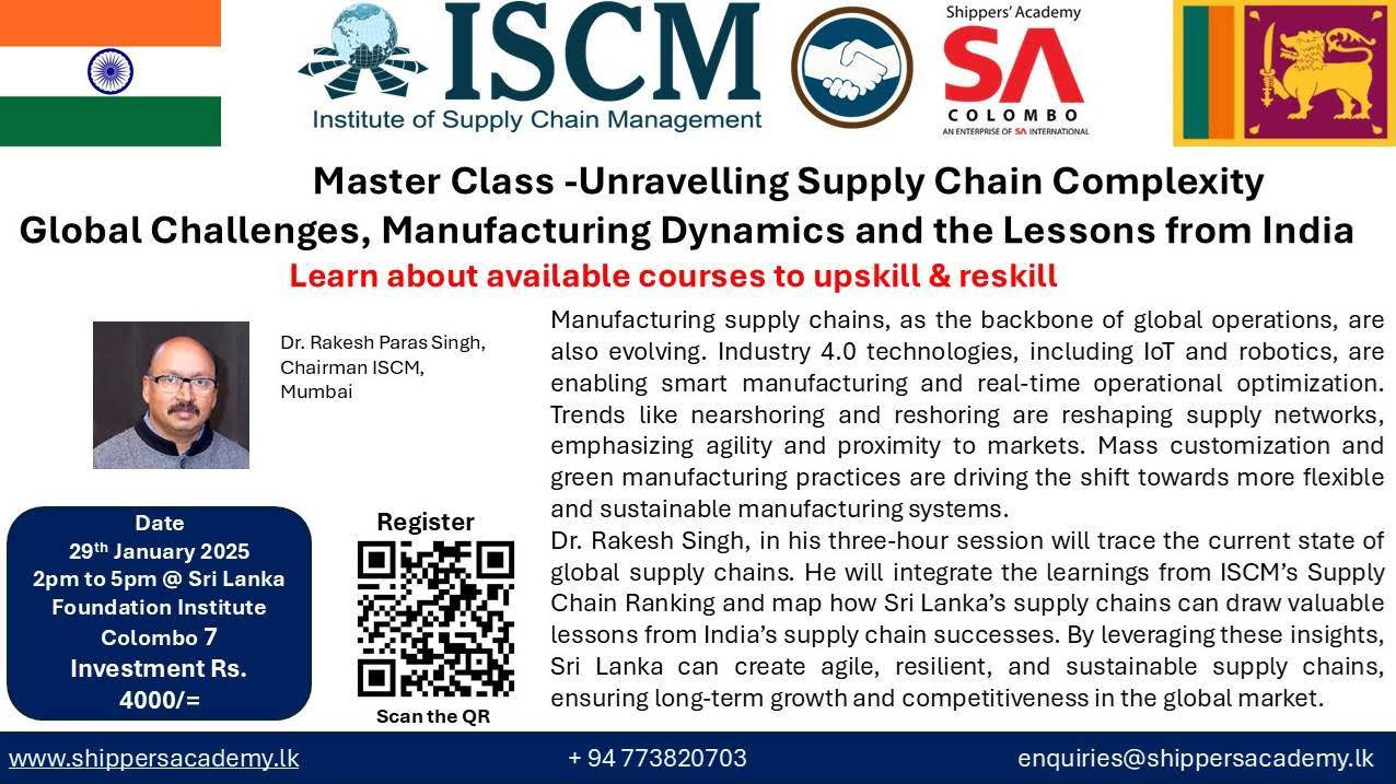 Master Class - Unravelling Supply Chain Complexity Global Challehges, Manufacturing Dynamics and the Lessons from India